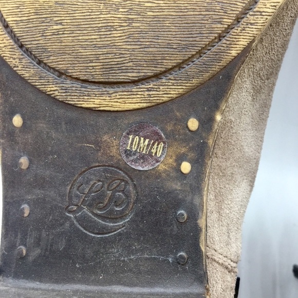 Lucky Brand Boide Taupe Suede Block Low Heel Zipper Ankle Boots Size 10M - Picture 9 of 14